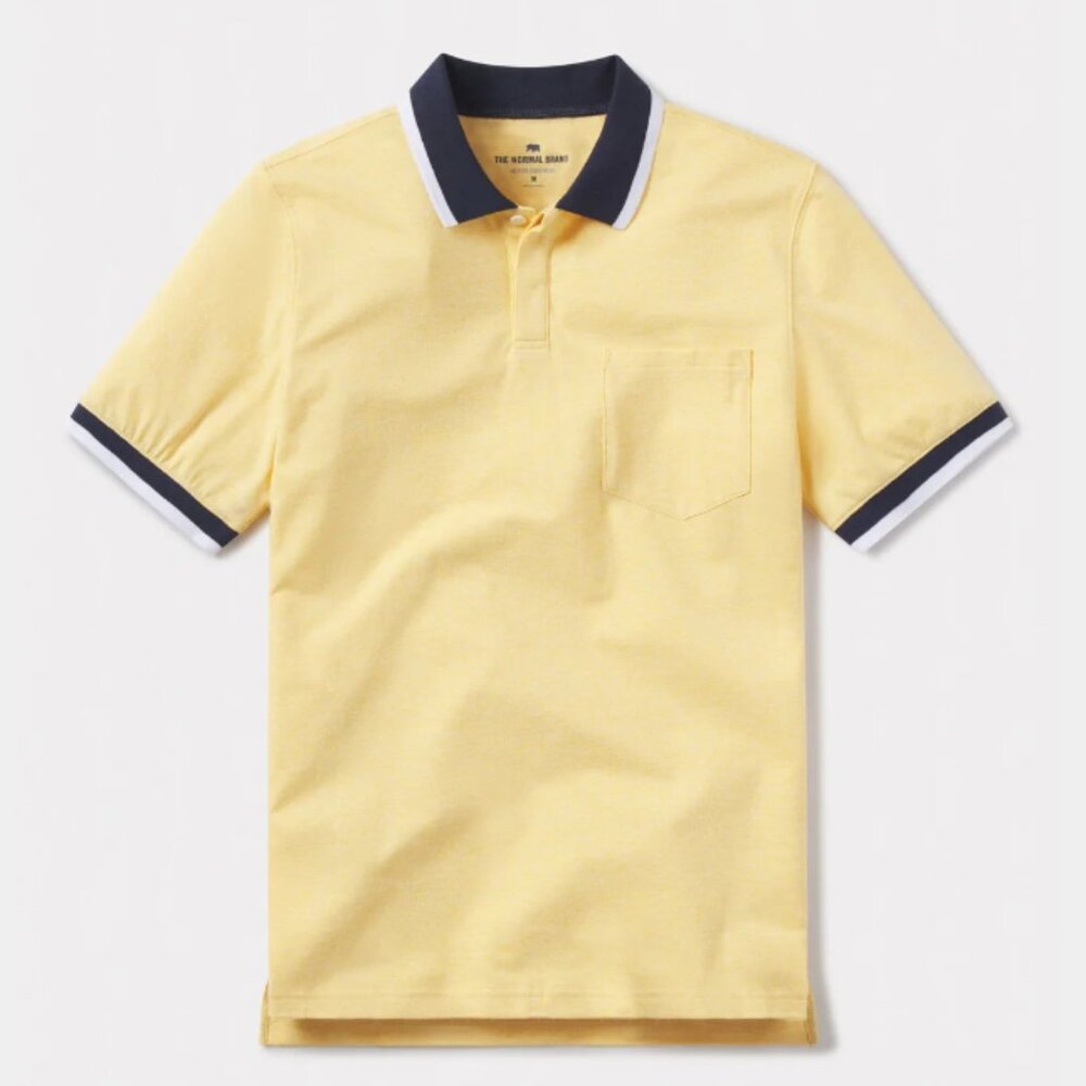 NWT The Normal Brand | Active Puremeso Tipped Polo in Golden Hour